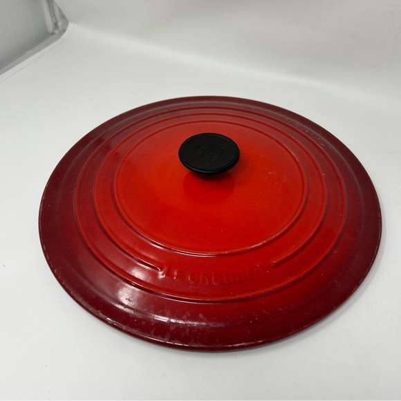 Le Creuset Kitchen Le Ceuset Skillet Lid Only Enamel Cast Iron Red